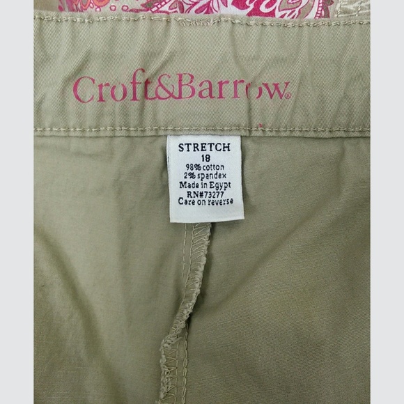 Croft & Barrow Sz 18 Skort Skirt Tan Pink Paisley - Picture 4 of 4
